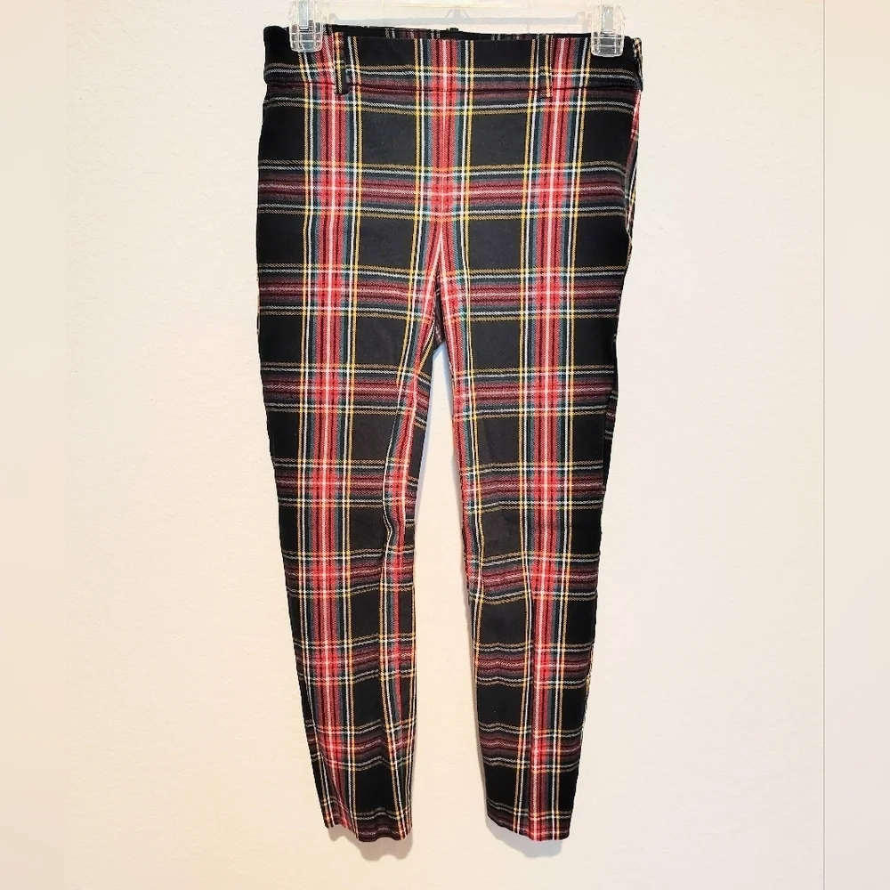 J. Crew Multicolor Plaid Winnie Pants 95% Cotton